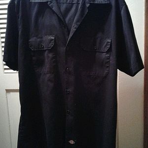 Men's Black Dickies Short-sleeved Buttondown shirt